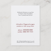 赤い納屋の国の生存農業の農場 名刺 (裏面)