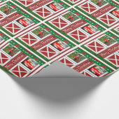 赤い納屋の大戸2の写真のカスタムな国の休日 ラッピングペーパー (角)