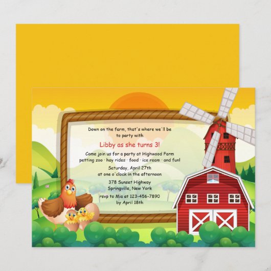 赤い納屋の招待状 招待状 (正面/裏面)