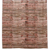 赤い納屋の木のシャワーカーテン シャワーカーテン (正面)