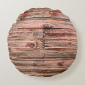 赤い納屋の木枕 ラウンドクッション (正面)
