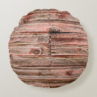 赤い納屋の木枕 ラウンドクッション
