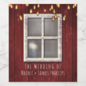 赤い納屋の窓とライト素朴のワ結婚インラベル ワインラベル (シングルラベル)