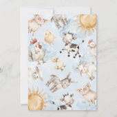 赤い納屋の農場動物の誕生日パーティー招待状 招待状 (裏面)