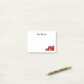 赤い納屋の農家とサイロの注カスタム記 ポストイット (デスク上)