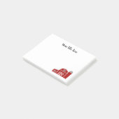 赤い納屋の農家とサイロの注カスタム記 ポストイット (アングル)