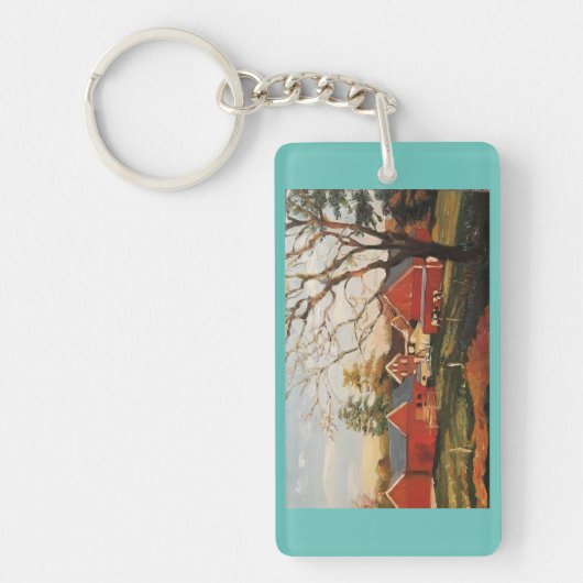 赤い納屋の集りのキーホルダー キーホルダー (正面)