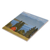 赤い納屋は景色の平頭湖に沿って近く坐ります タイル (側面)