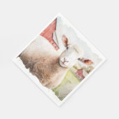 赤い納屋を持つ水色の羊 スタンダードランチョンナプキン (角)