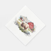 赤い納屋を持つ水色の羊 スタンダードランチョンナプキン (角)