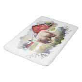 赤い納屋を持つ水色の羊 バスマット (アングル)