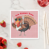 赤い紙のナプキンでトルコ市松模様にの時間だ スタンダードランチョンナプキン (インサイチュ)