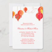 赤い紙のランタン 35周年記念結婚式 招待状 (裏面)