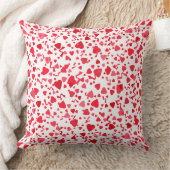 赤い紙吹雪ハートパターン20in クッション (ブランケット)