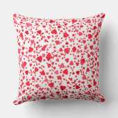 赤い紙吹雪ハートパターン20in クッション (裏面)