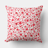 赤い紙吹雪ハートパターン20in クッション (正面)