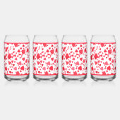 赤い紙吹雪ハートパターン ガラス缶 (左)