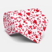赤い紙吹雪ハートパターン ネクタイ (ロール)