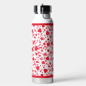 赤い紙吹雪ハート ウォーターボトル (左面)