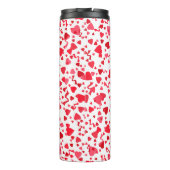 赤い紙吹雪ハート パーソナライズされた タンブラー (裏面)