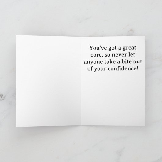 赤い素晴らしりんごの大きな目を丸める カード (内部)