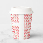 赤い素晴らしシルエットとハッピーダンス 紙コップ (左)