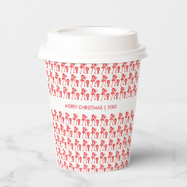 赤い素晴らしシルエットとハッピーダンス 紙コップ