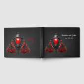 赤い素晴らしバラとゲートデザイン。 ゲストブック (全面)