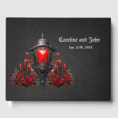 赤い素晴らしバラとゲートデザイン。 ゲストブック (正面)