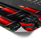 赤い素晴らしバラと門デザイン ポスター (角)