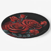 赤い素晴らしバラ ペーパープレート (アングル)
