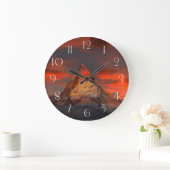 赤い素晴らし空の風景 ラージ壁時計 (ホーム)
