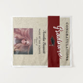 赤い素朴おめでとうパーティーの写真 タペストリー (正面(横))