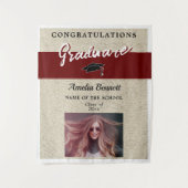 赤い素朴おめでとうパーティーの写真 タペストリー (正面)