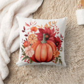 赤い素朴かぼちゃホームスウィートホームピロー クッション (ブランケット)