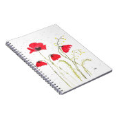 赤い素朴なケシの花 ノートブック (右側)