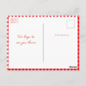 赤い素朴りんご地元で育った赤モダンちゃんシャワー ポストカード (裏面)