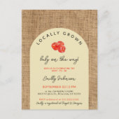 赤い素朴りんご地元で育った赤モダンちゃんシャワー ポストカード (正面)