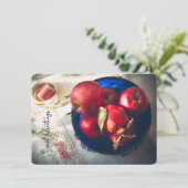 赤い素朴りんご、花、リボン シーズンカード (スタンド正面)