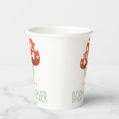 赤い素朴ウッドランドのキノコの赤ちゃんシャワー 紙コップ (右)