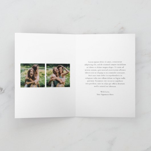 赤い素朴ギンガムアーチ写真クリスマモダンス シーズンカード (内部)