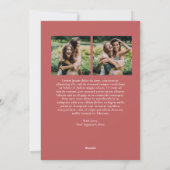 赤い素朴ギンガムアーチ写真クリスマモダンス シーズンカード (裏面)