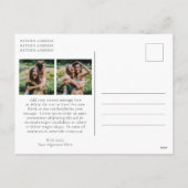 赤い素朴ギンガムアーチ写真クリスマモダンス シーズンポストカード (裏面)