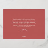 赤い素朴ギンガモダンムクリスマス 箔シーズンカード (裏面)