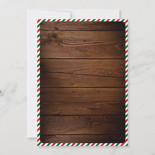 赤い素朴クリスマスキャンディケーンジョイ赤ちゃんシャワー 招待状 (裏面)