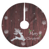 赤い素朴クリスマストナカイ ブラッシュドポリエステルツリースカート (正面)