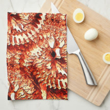 赤い素朴サンゴのロゼットを刻んだ反復