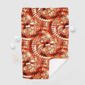 赤い素朴サンゴのロゼットを刻んだ反復 ゴルフタオル (インサイチュ)