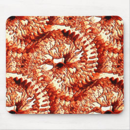 赤い素朴サンゴのロゼットを刻んだ反復 マウスパッド