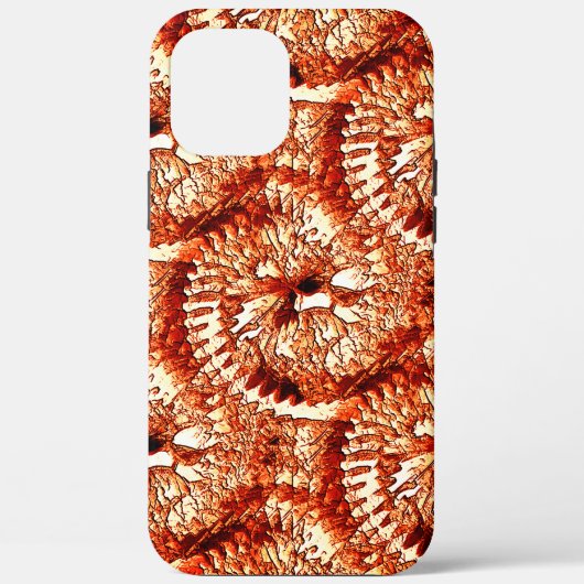 赤い素朴サンゴのロゼットを刻んだ反復 Case-Mate iPhoneケース (裏面)